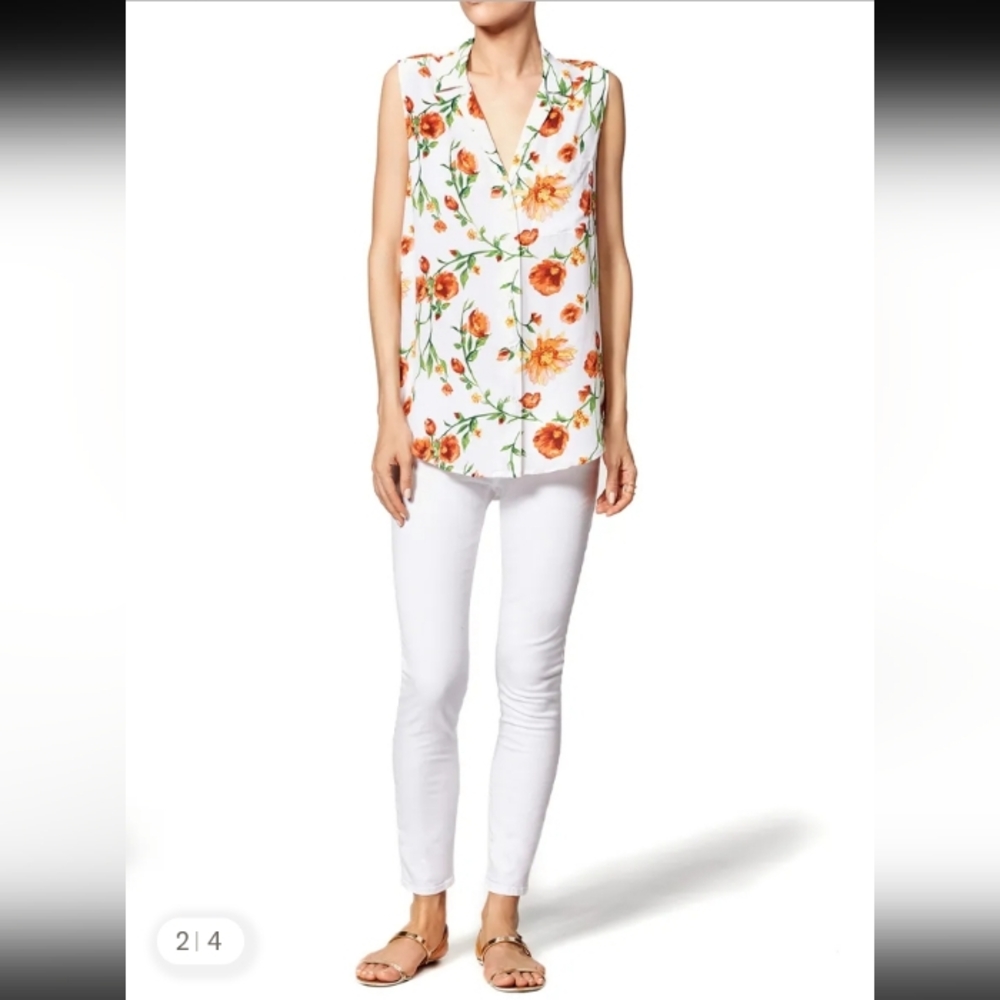 Equipment Femme Silk Floral Blouse | Size L